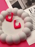 Серьги акриловые «Тренд» рамка, цвет ярко-малиновый - Фото 4