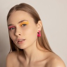 Серьги акриловые «Тренд» рамка, цвет ярко-малиновый - Фото 9