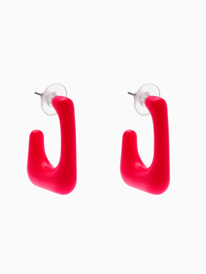 Серьги акриловые «Тренд» рамка, цвет ярко-малиновый - Фото 1