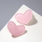 Серьги акрил «Сердечки» широкие, цвет светло-розовый - фото 6543240