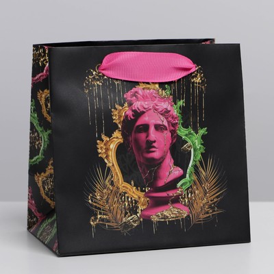 Пакет подарочный ламинированный квадратный, упаковка, «Вандал», 14 х 14 х 9 см