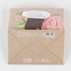 Пакет подарочный крафтовый квадратный, упаковка, «Lovely», 14 х 14 х 9 см - Фото 5