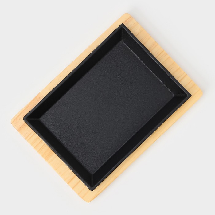 Сковорода «Прованс», 22×16×1,6 см, на деревянной подставке - фото 1905930961