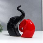 Сувенир керамика "Слоны красный и чёрный" набор 2 шт 12х12 22х13 см - фото 24507719