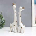 Сувенир керамика "Белые жирафы с бантиками и цветами" набор 2 шт 22х4х6 25х5х7 см - фото 10733625