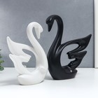 Сувенир керамика "Лебеди белый и чёрный" набор 2 шт 21х18 24х21 см 7330993