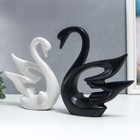 Сувенир керамика "Лебеди белый и чёрный" набор 2 шт 21х18 24х21 см 7330993