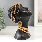 Сувенир полистоун бюст "Девушка из африканского племени" чёрный с золотом 23х10х18,5 см - Фото 2