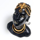 Сувенир полистоун бюст "Девушка из африканского племени" чёрный с золотом 23х10х18,5 см - Фото 6