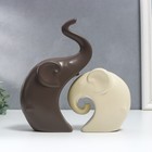 Сувенир керамика "Два слона" матовый набор 2 шт 12х12 22х13 см - фото 2975480