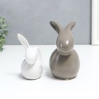 Сувенир керамика "Два кролика" матовый набор 2 шт 11,5х6 12х14,5 см - фото 11532834