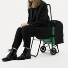 Сумка-тележка с сиденьем на шнурке, цвет чёрный/зелёный - Фото 5