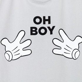 

Футболка "Oh boy" Микки Маус, серый