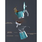 Кофеварка гейзерная Доляна Azure, на 3 чашки, 150 мл, цвет бирюзовый - Фото 2