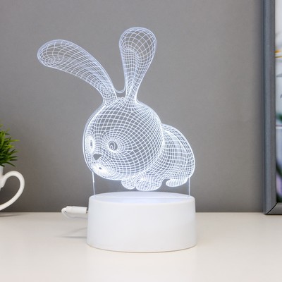 Светильник сенсорный «Кролик» LED 7 цветов USB/от батареек белый