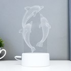 Светильник сенсорный «Дельфины» LED 7 цветов USB/от батареек белый RISALUX 6923339 - фото 9572600