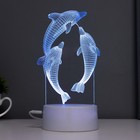 Светильник сенсорный «Дельфины» LED 7 цветов USB/от батареек белый RISALUX 6923339 - фото 9572601