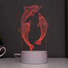 Светильник сенсорный «Дельфины» LED 7 цветов USB/от батареек белый RISALUX 6923339 - фото 9572602