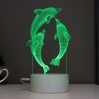 Светильник сенсорный «Дельфины» LED 7 цветов USB/от батареек белый RISALUX 6923339 - фото 9572603
