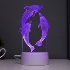 Светильник сенсорный «Дельфины» LED 7 цветов USB/от батареек белый RISALUX 6923339 - фото 9572605