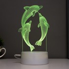 Светильник сенсорный «Дельфины» LED 7 цветов USB/от батареек белый RISALUX 6923339 - фото 9572606