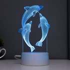 Светильник сенсорный «Дельфины» LED 7 цветов USB/от батареек белый RISALUX 6923339 - фото 9572607