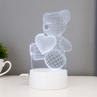 Светильник сенсорный «Мишутка» LED 7 цветов USB/от батареек белый - Фото 1