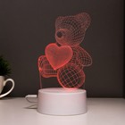 Светильник сенсорный «Мишутка» LED 7 цветов USB/от батареек белый - Фото 4