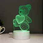 Светильник сенсорный «Мишутка» LED 7 цветов USB/от батареек белый - Фото 5