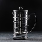 Чайник заварочный френч - пресс «Лофт», 600 мл, стекло, цвет чёрный - фото 295478507