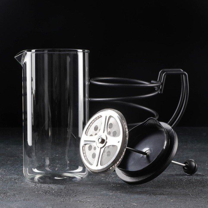 Чайник заварочный френч - пресс «Лофт», 1 л, цвет чёрный - фото 1907378867
