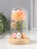 Фигурка светящаяся колба RISALUX «Пион малый», LED-ночник, от батареек 3хLR1130, розово-бежевый, 10×10×20 см - Фото 11