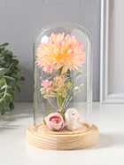 Фигурка светящаяся колба RISALUX «Пион малый», LED-ночник, от батареек 3хLR1130, розово-бежевый, 10×10×20 см - Фото 12