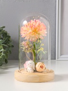 Фигурка светящаяся колба RISALUX «Пион малый», LED-ночник, от батареек 3хLR1130, розово-бежевый, 10×10×20 см - Фото 14