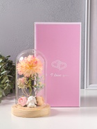 Фигурка светящаяся колба RISALUX «Пион малый», LED-ночник, от батареек 3хLR1130, розово-бежевый, 10×10×20 см - Фото 16