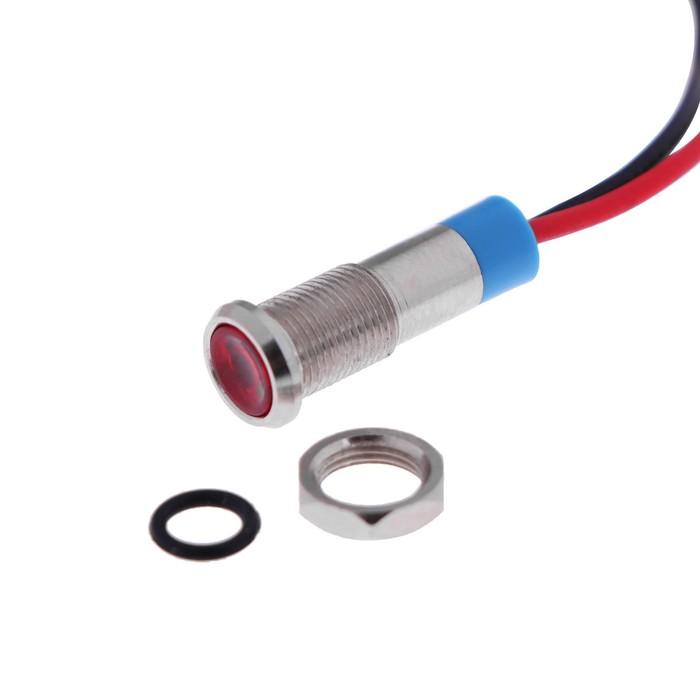 Светодиод, 12 В, 7.8×16.5 мм, посадочный d=6 мм, цвето свечения зеленый - Фото 1