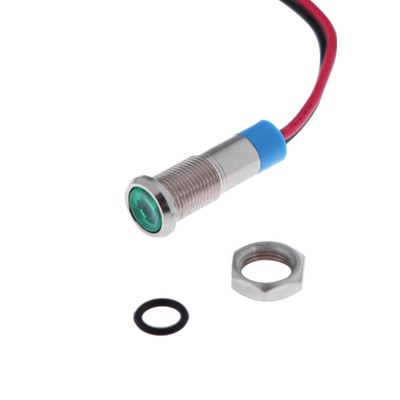 Светодиод, 12 В, 7.8×16.5 мм, посадочный d=6 мм, цвет свечения красный