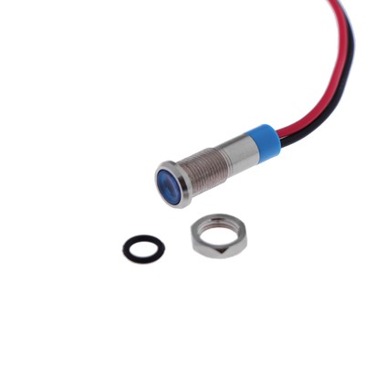 Светодиод, 12 В, 7,8 ×16,5 мм, посадочный d=6 мм, синий