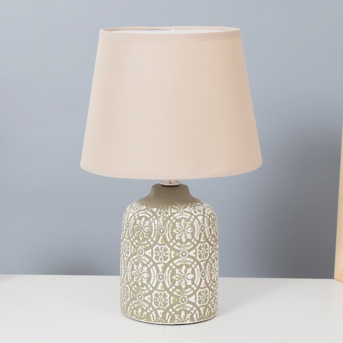 Лампа настольная с абажуром «Мандилина бежевый» Е14 18×18×29 см RISALUX - Фото 1