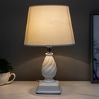 Лампа настольная «Шанталь» 1хЕ14 40 Вт белый 20×20×30 см RISALUX - фото 21488972