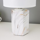 Лампа настольная RISALUX «Ильмрамор», 1хЕ14, 40 Вт, 17.5×17.5×30.5 см, бежевый - фото 59334723