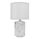 Лампа настольная RISALUX «Ильмрамор», 1хЕ14, 40 Вт, 17.5×17.5×30.5 см, бежевый - фото 59334726