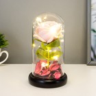 Фигурка светящаяся колба RISALUX «Розовая роза», LED-ночник, 3AAA 8×8×17 см - Фото 2