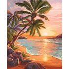 Алмазная мозаика с частичным заполнением на холсте «Закат на море», 40 х 50 см - фото 24314171