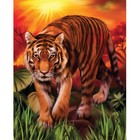 Алмазная мозаика с частичным заполнением «Тигр на закате» без рамы 40х50 см - фото 24314178