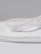 Лента декоративная с бусинами, 12 мм, 4.5±0.5 м, белая - Фото 1