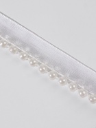 Лента декоративная с бусинами, 12 мм, 4.5±0.5 м, белая - Фото 2