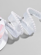 Лента декоративная с бусинами, 12 мм, 4.5±0.5 м, белая - Фото 5