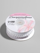 Лента декоративная с бусинами, 12 мм, 4.5±0.5 м, белая - Фото 6