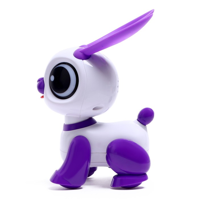 Робот кролик «Питомец» IQ BOT, интерактивный: с записью звуков, реагирует на хлопки, звук, свет, на батарейках, розовый - фото 1882349023
